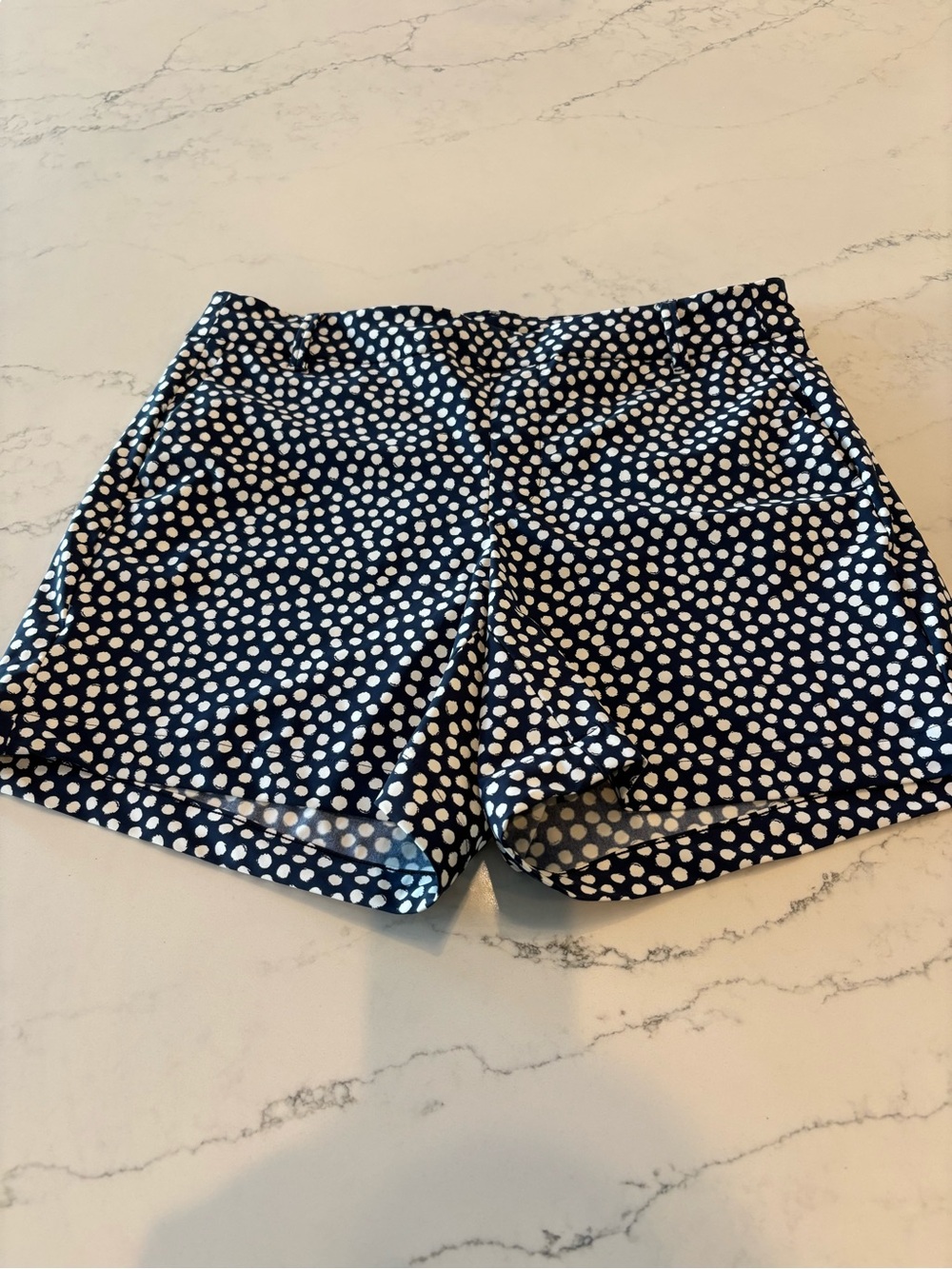SPANX Navy and White Printed High-Rise Shorts - Picture 3 of 9